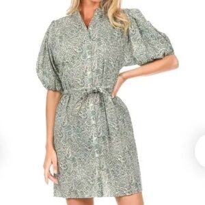 💚 VANESSA BRUNO Shirt dress with paisley print Tanji | green Large